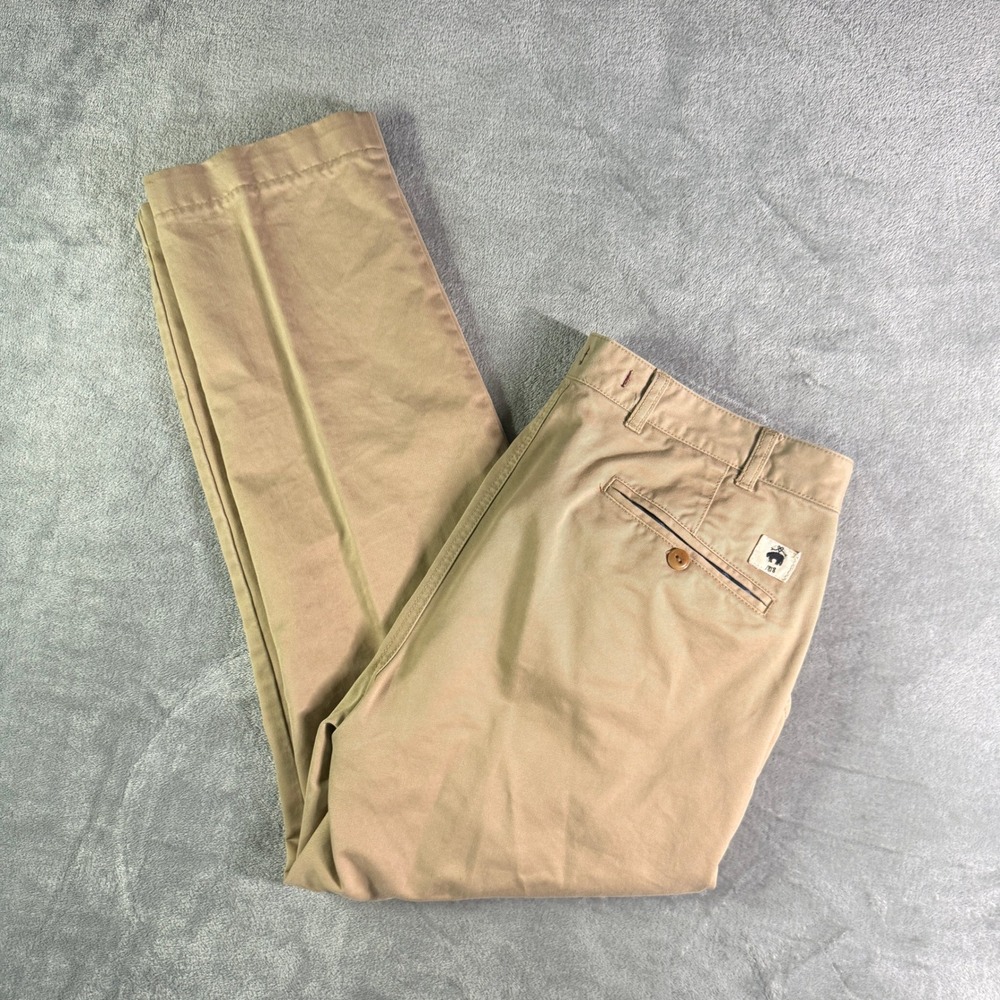 Brooks Brothers Chino Pants Tan Est 1818 Flat Front Mens Size 34x30